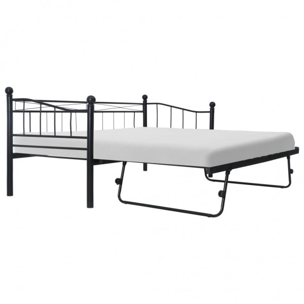 Estructura de cama de acero negra 180x200/90x200 cm D