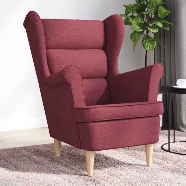 Sillón de tela rojo tinto 74x84x100 cm Sillón de tela rojo tinto 74x84x100 cm D