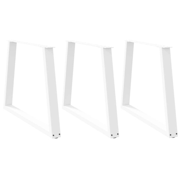 Patas para mesa de comedor en forma de V 3 uds acero blanco Patas para mesa de comedor en forma de V 3 uds acero blanco D