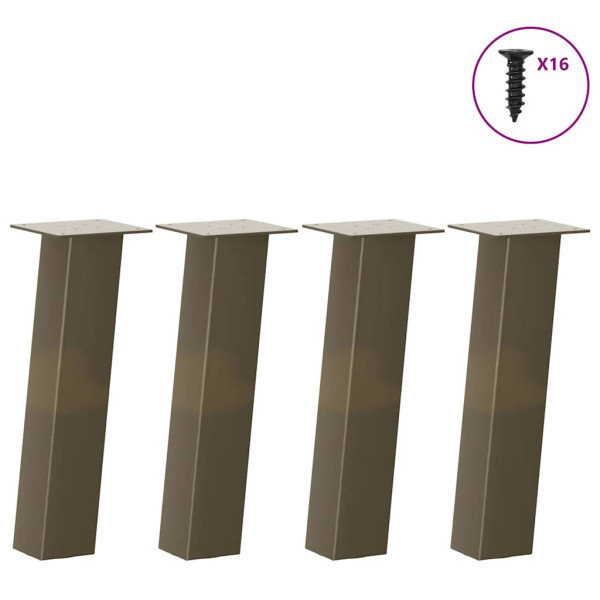 Patas para mesa de centro 4 uds acero acero natural 42 cm Patas para mesa de centro 4 uds acero acero natural 42 cm D