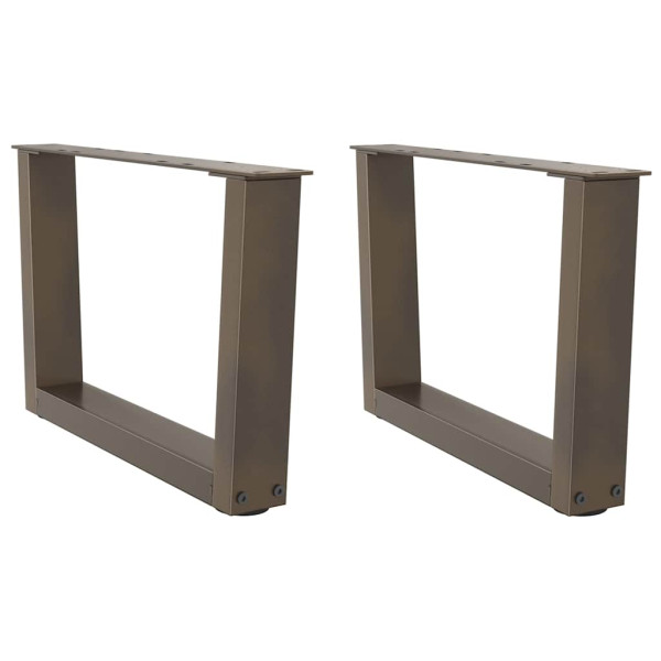 Patas para mesa de comedor en forma de V 2 uds acero natural Patas para mesa de comedor en forma de V 2 uds acero natural D