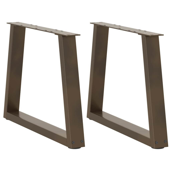 Patas para mesa de comedor forma de V 2 uds acero natural acero Patas para mesa de comedor forma de V 2 uds acero natural acero D