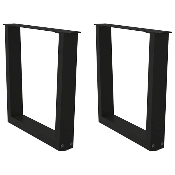 Patas para mesa de comedor forma V 2 uds negro 60x(42-43.3) cm Patas para mesa de comedor forma V 2 uds negro 60x(42-43.3) cm D