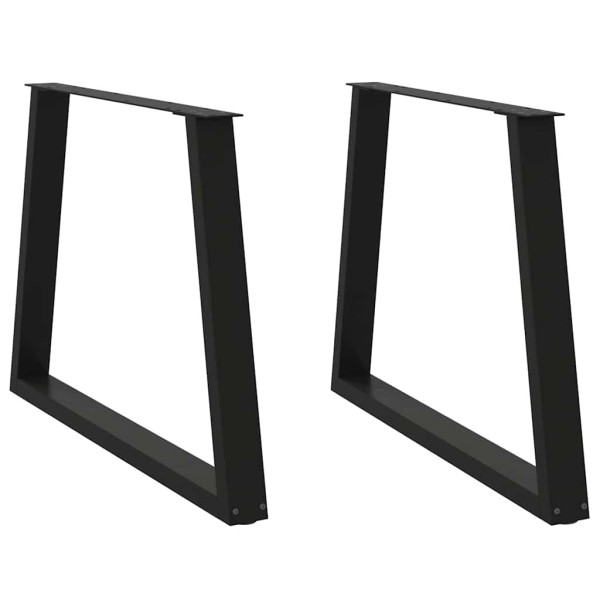 Patas para mesa de comedor en forma de V 2 uds acero negro Patas para mesa de comedor en forma de V 2 uds acero negro D