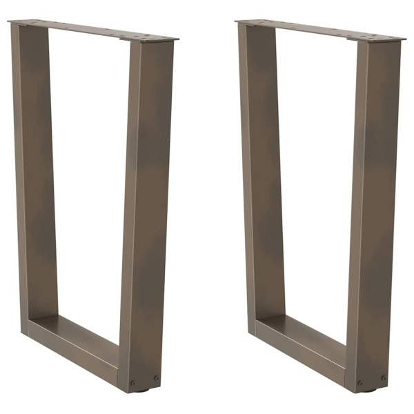 Patas para mesa de comedor en forma de V 2 uds acero natural Patas para mesa de comedor en forma de V 2 uds acero natural D