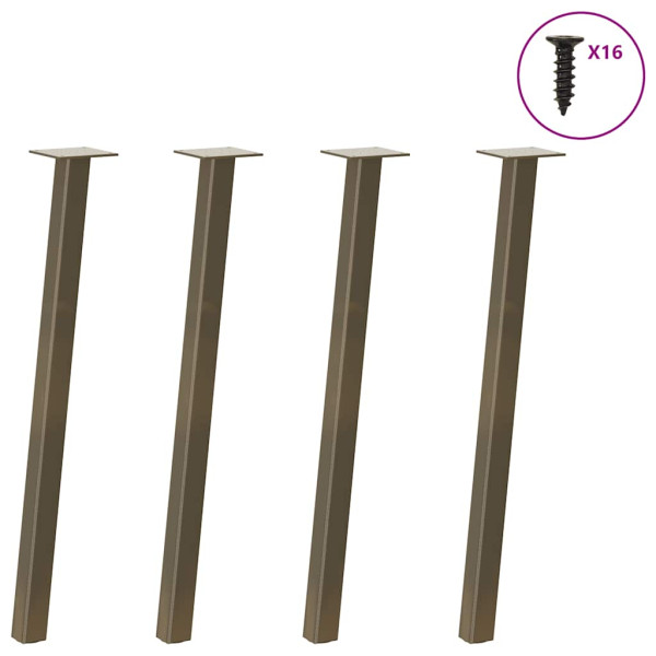 Patas para mesa de centro 4 uds acero acero natural 72 cm Patas para mesa de centro 4 uds acero acero natural 72 cm D