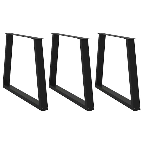 Patas para mesa de comedor en forma de V 3 uds acero negro Patas para mesa de comedor en forma de V 3 uds acero negro D