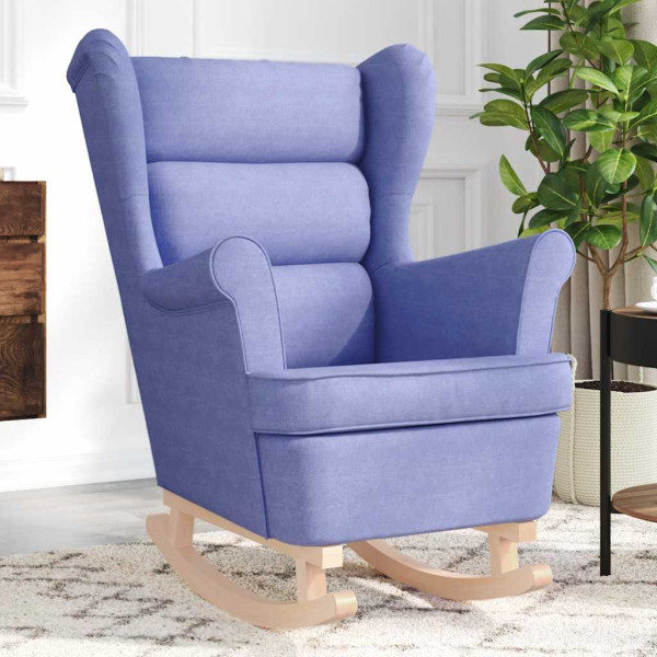 Silla mecedora de tela azul vaquero 74x90x102 cm Silla mecedora de tela azul vaquero 74x90x102 cm D