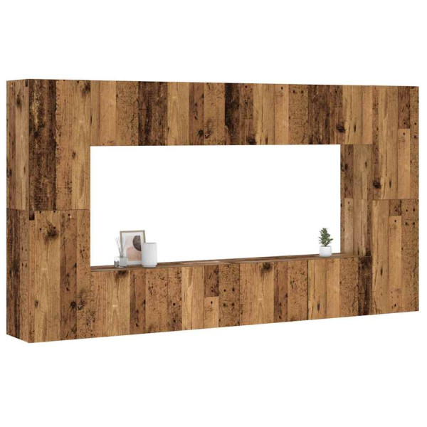 Muebles de TV de pared 8 uds. madera vieja madera de ingeniería Muebles de TV de pared 8 uds. madera vieja madera de ingeniería D