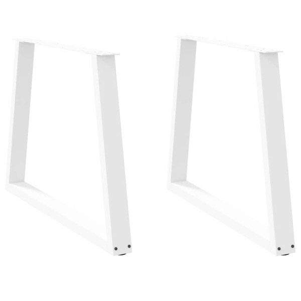 Patas para mesa de comedor en forma de V 2 uds acero blanco Patas para mesa de comedor en forma de V 2 uds acero blanco D