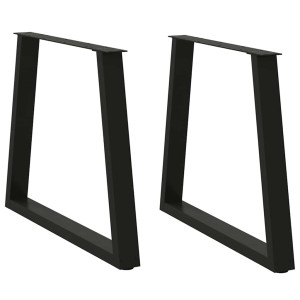 Patas para mesa de comedor forma V 2 uds negro 70x(72-73.3) cm D