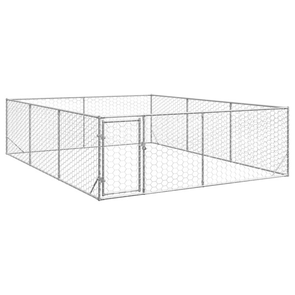 Perrera de exterior puerta acero galvanizado plateado 3x4x1 m Perrera de exterior puerta acero galvanizado plateado 3x4x1 m D