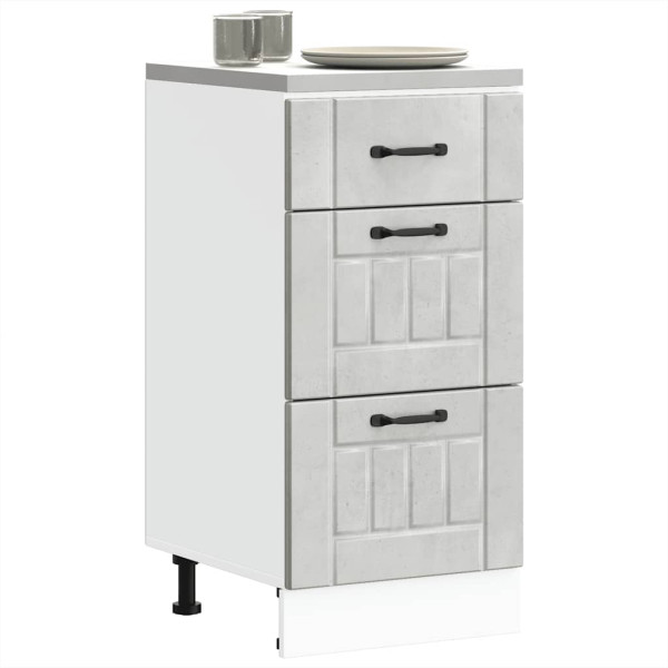 Mueble bajo de cocina Lucca madera contrachapada gris cemento Mueble bajo de cocina Lucca madera contrachapada gris cemento D