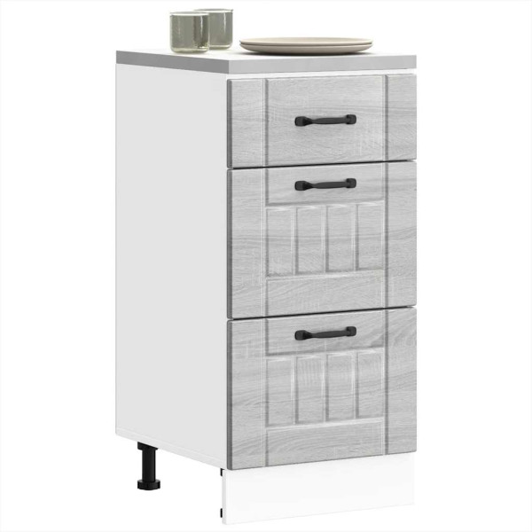 Mueble bajo de cocina Lucca madera contrachapada gris sonoma Mueble bajo de cocina Lucca madera contrachapada gris sonoma D