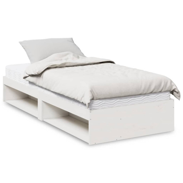 Sofá cama con colchón madera maciza de pino blanco 90x200 cm Sofá cama con colchón madera maciza de pino blanco 90x200 cm D