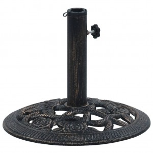 Base de sombrilla de hierro fundido negro y bronce 9 kg 40 cm D