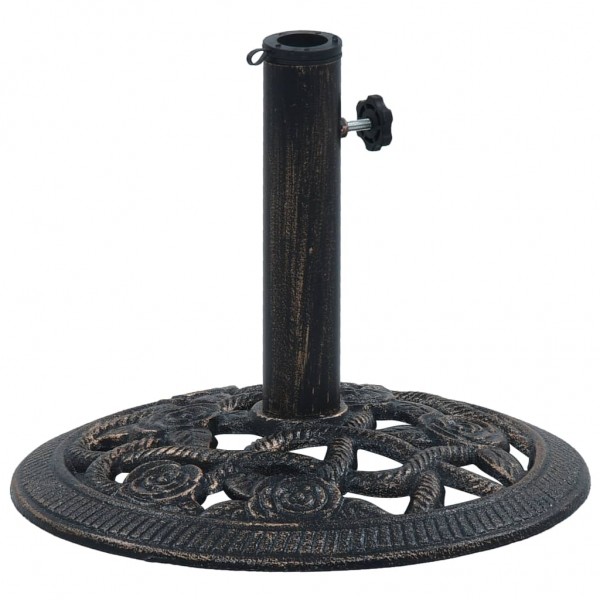 Base de sombrilla de hierro fundido negro y bronce 9 kg 40 cm D