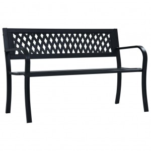 Banco de jardín acero negro 125 cm D