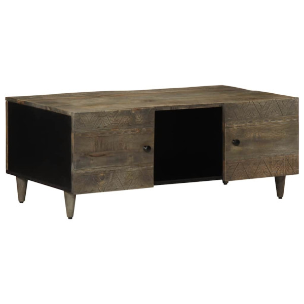 Mesa de centro madera maciza de mango gris claro 100x54x40 cm Mesa de centro madera maciza de mango gris claro 100x54x40 cm D