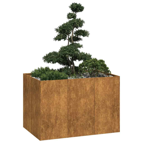 Jardinera oxidada 120x80x80 cm acero corten D