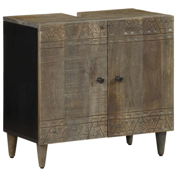 Armario de lavabo para baño madera maciza de mango 62x33x58 cm Armario de lavabo para baño madera maciza de mango 62x33x58 cm D