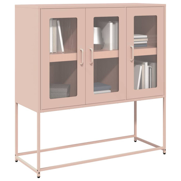 Aparador de acero laminado en frío rosa 100.5x39x107 cm D