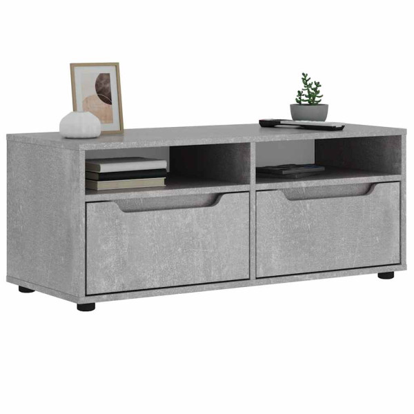 Mueble TV VISNES gris hormigón 100x40x38 cm madera ingeniería Mueble TV VISNES gris hormigón 100x40x38 cm madera ingeniería D