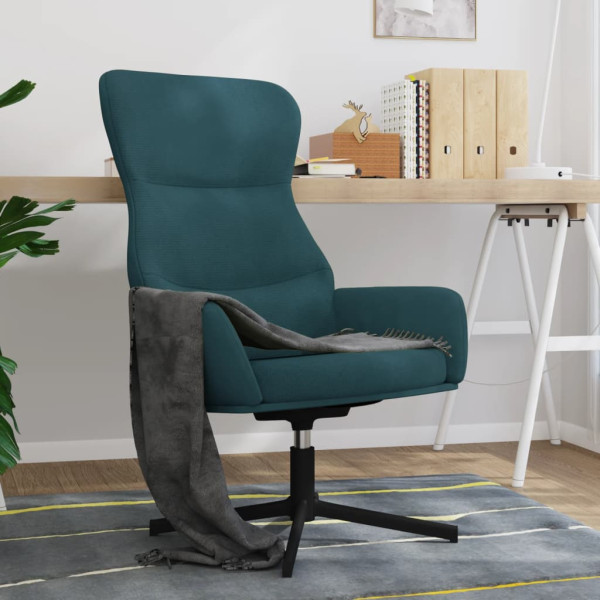 Sillón de relax de terciopelo azul Sillón de relax de terciopelo azul D