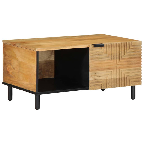 Mesa de centro marrón 80x50x40 cm madera maciza mango Mesa de centro marrón 80x50x40 cm madera maciza mango D