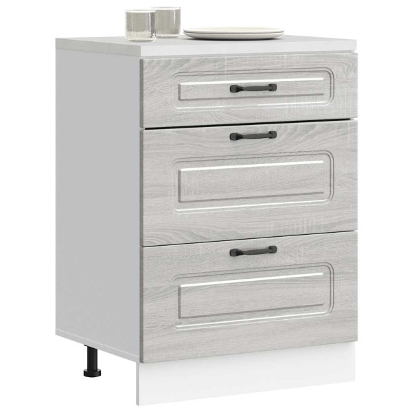 Mueble bajo de cocina Kalmar gris sonoma madera de ingeniería Mueble bajo de cocina Kalmar gris sonoma madera de ingeniería D