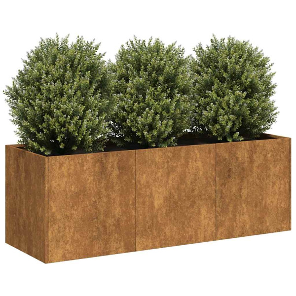 Jardinera oxidada 120x40x40 cm acero corten D