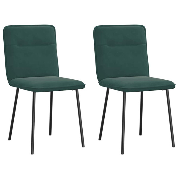 Sillas de comedor 2 unidades terciopelo verde oscuro Sillas de comedor 2 unidades terciopelo verde oscuro D