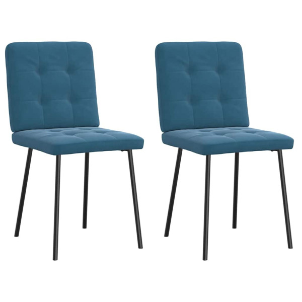 Sillas de comedor 2 unidades terciopelo azul Sillas de comedor 2 unidades terciopelo azul D