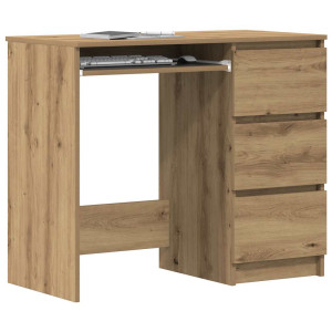 Escritorio de madera de ingeniería roble artisan 90x45x76 cm D