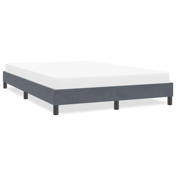 Estructura de cama sin colchón terciopelo gris oscuro 140x210cm Estructura de cama sin colchón terciopelo gris oscuro 140x210cm D