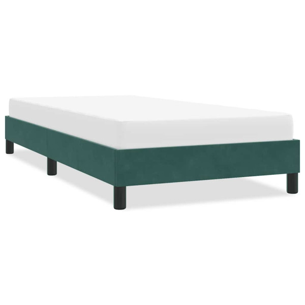 Estructura de cama sin colchón terciopelo verde oscuro 80x220cm Estructura de cama sin colchón terciopelo verde oscuro 80x220cm D