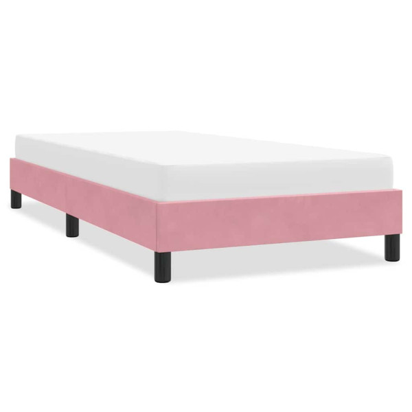 Estructura de cama sin colchón terciopelo rosa 100x220 cm Estructura de cama sin colchón terciopelo rosa 100x220 cm D