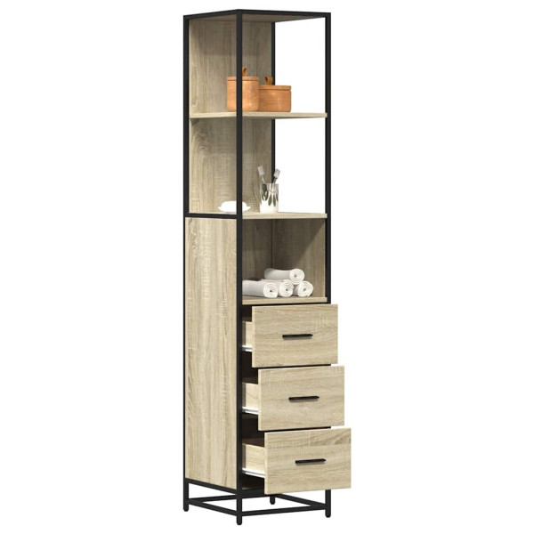 Armario de baño madera contrachapada roble sonoma 35x37.5x166cm Armario de baño madera contrachapada roble sonoma 35x37.5x166cm D