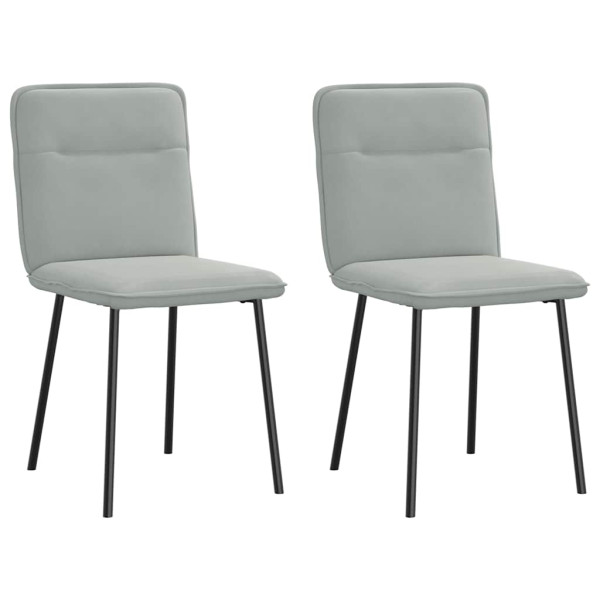 Sillas de comedor 2 unidades terciopelo gris claro Sillas de comedor 2 unidades terciopelo gris claro D