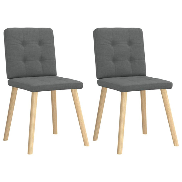 Sillas de comedor 2 unidades tela gris oscuro Sillas de comedor 2 unidades tela gris oscuro D