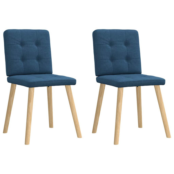 Sillas de comedor 2 unidades tela azul Sillas de comedor 2 unidades tela azul D