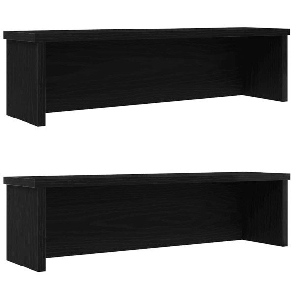 Estantes de cocina apilables 2 uds negro 50x15x16 cm Estantes de cocina apilables 2 uds negro 50x15x16 cm D