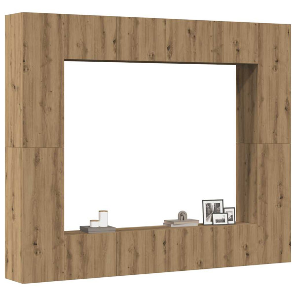 Muebles de TV de pared 8 uds madera ingeniería roble artesanal Muebles de TV de pared 8 uds madera ingeniería roble artesanal D
