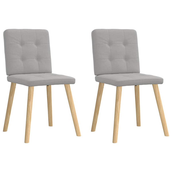 Sillas de comedor 2 uds tela gris nube Sillas de comedor 2 uds tela gris nube D