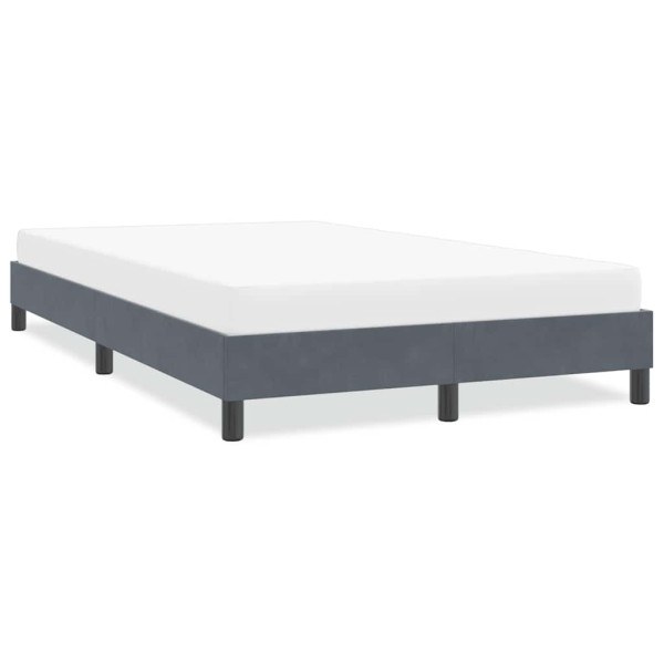 Estructura de cama sin colchón terciopelo gris oscuro 120x210cm Estructura de cama sin colchón terciopelo gris oscuro 120x210cm D