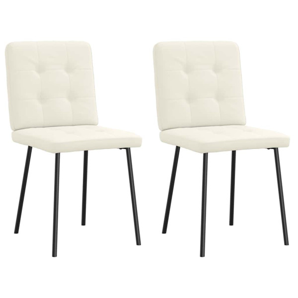 Sillas de comedor 2 unidades terciopelo crema Sillas de comedor 2 unidades terciopelo crema D