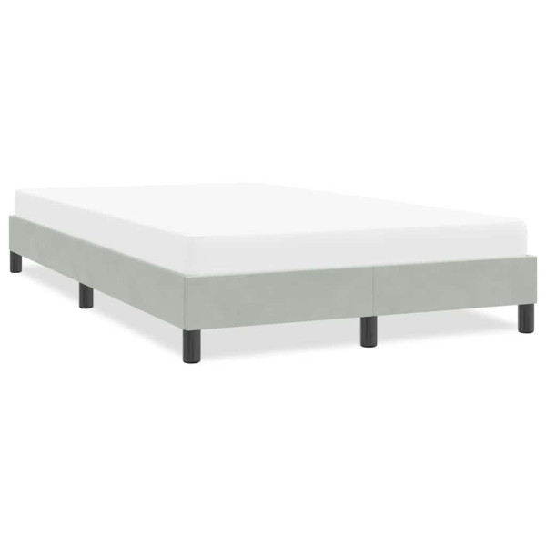Estructura de cama sin colchón terciopelo gris claro 120x220 cm Estructura de cama sin colchón terciopelo gris claro 120x220 cm D