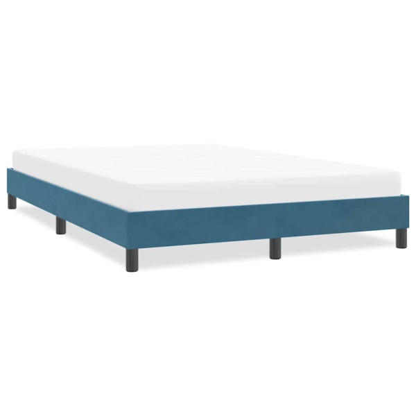 Estructura de cama sin colchón terciopelo azul oscuro 160x220cm Estructura de cama sin colchón terciopelo azul oscuro 160x220cm D