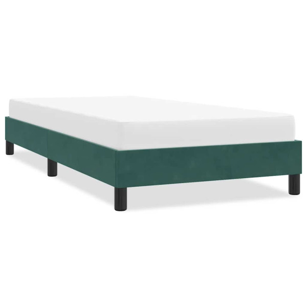Estructura de cama sin colchón terciopelo verde oscuro 90x220cm Estructura de cama sin colchón terciopelo verde oscuro 90x220cm D