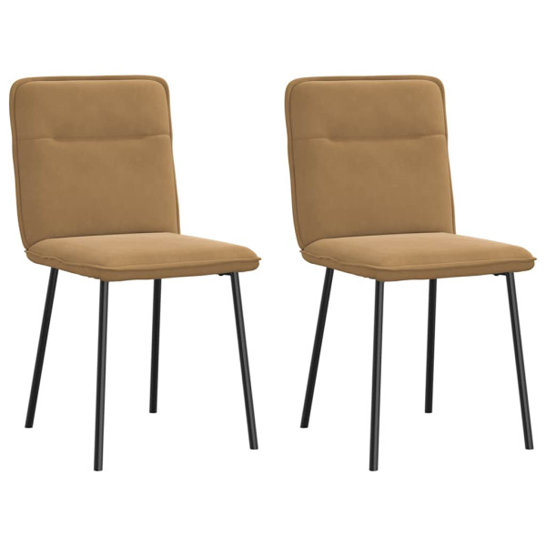 Sillas de comedor 2 unidades terciopelo marrón Sillas de comedor 2 unidades terciopelo marrón D